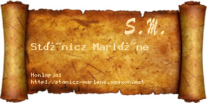 Stánicz Marléne névjegykártya